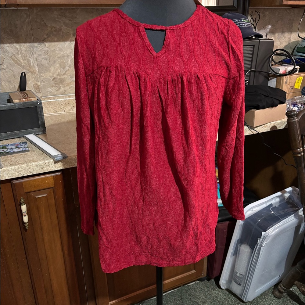 BloomChic Textured Red Blouse